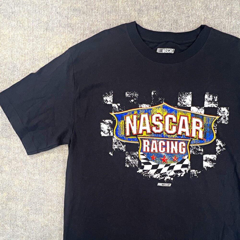 New: NASCAR Auto Racing Black Graphic T-Shirt Shirt, Size L, NASCAR League Team
